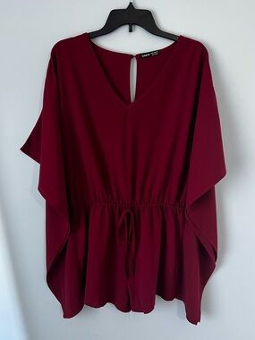 Women’s Batwing Sleeve Keyhole Back Romper, Medium